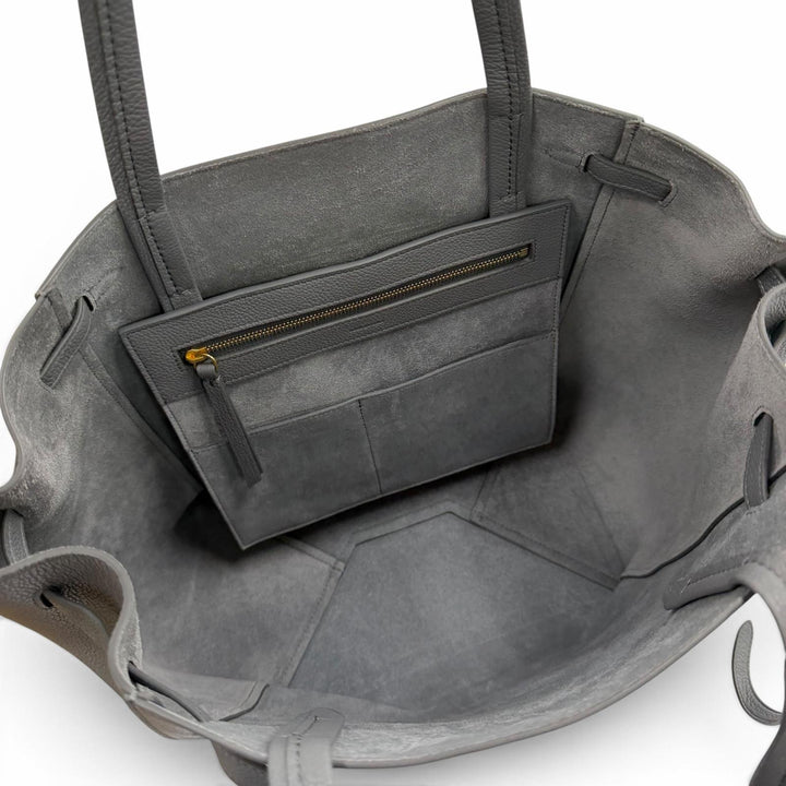 Excellent CELINE Tote Bag Kava Phantom Small gray Soft grain calf Leather 18902