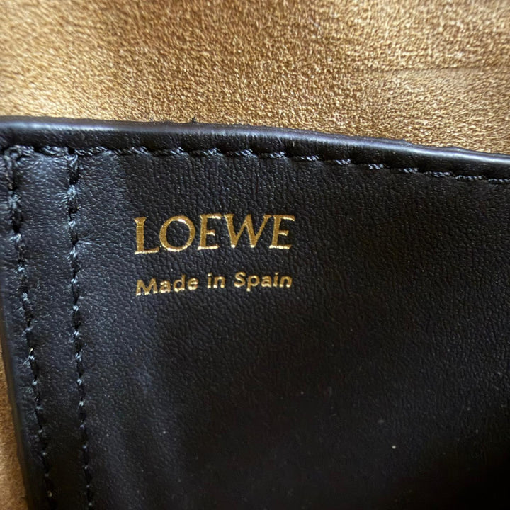 Great LOEWE Handbag Pebble Bucket Bag Mini 2WAYShoulder Bag black leather