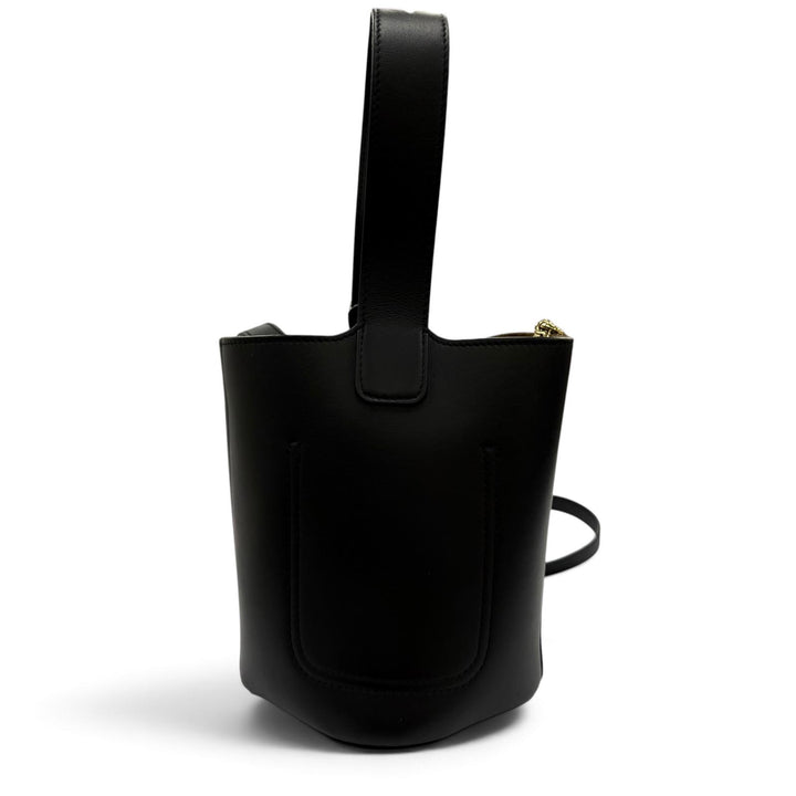 Great LOEWE Handbag Pebble Bucket Bag Mini 2WAYShoulder Bag black leather