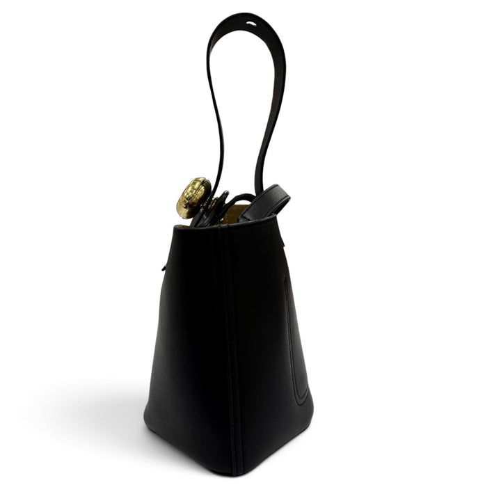 Great LOEWE Handbag Pebble Bucket Bag Mini 2WAYShoulder Bag black leather