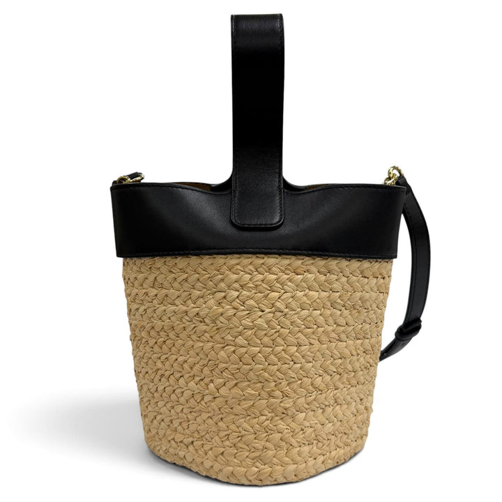Excellent LOEWE Handbag Pebble Bucket Bag natural Raffia Women AANBBBMX08