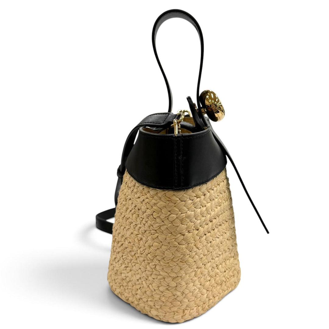 Excellent LOEWE Handbag Pebble Bucket Bag natural Raffia Women AANBBBMX08