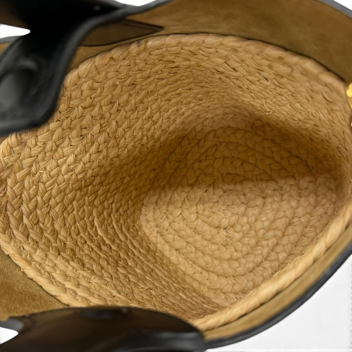 Excellent LOEWE Handbag Pebble Bucket Bag natural Raffia Women AANBBBMX08