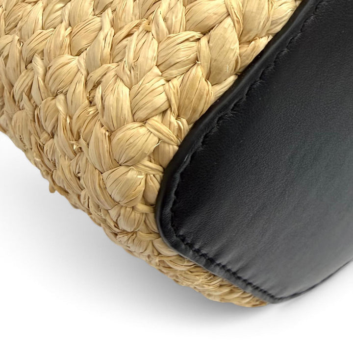 Excellent LOEWE Handbag Pebble Bucket Bag natural Raffia Women AANBBBMX08