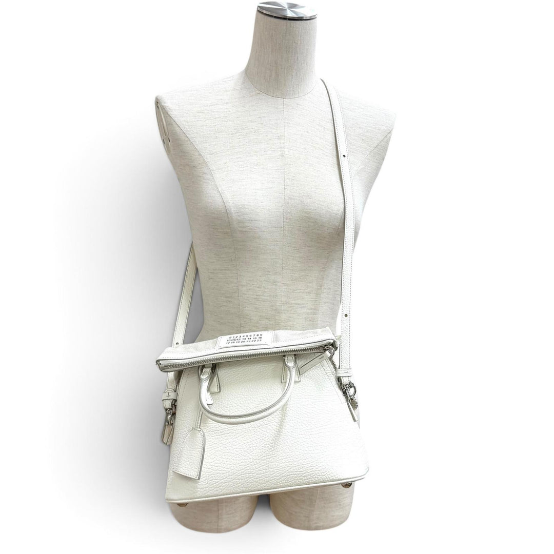 Great Maison Margiela 11 Shoulder Bag 5AC Mini white leather Women S56WG0082