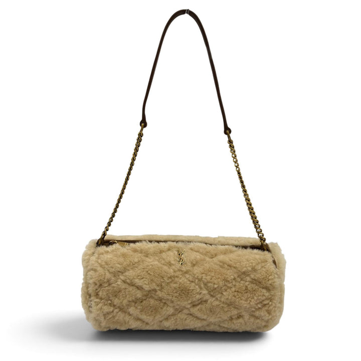 Excellent SAINT LAURENT PARIS Handbag Sado mini tube bag Mouton ChainShoulder