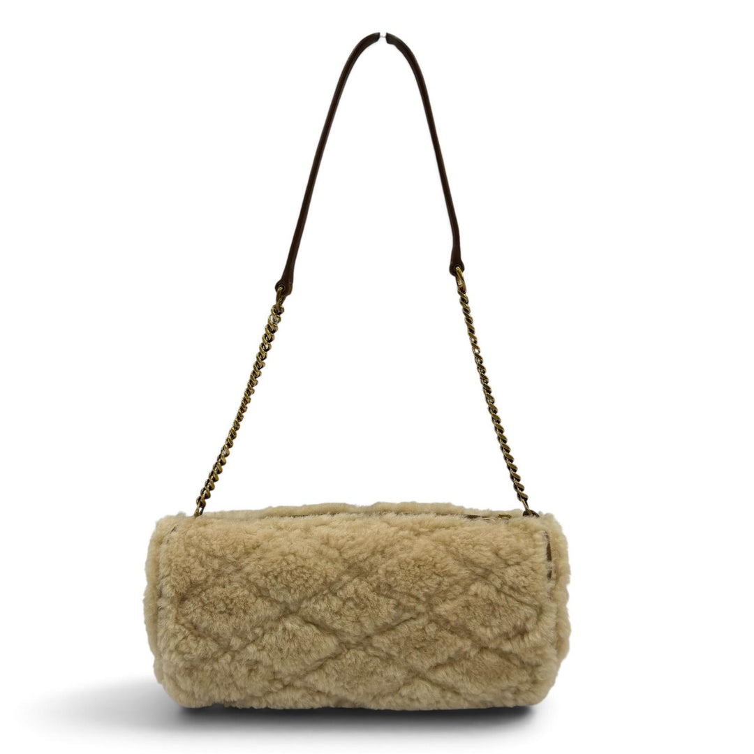 Excellent SAINT LAURENT PARIS Handbag Sado mini tube bag Mouton ChainShoulder