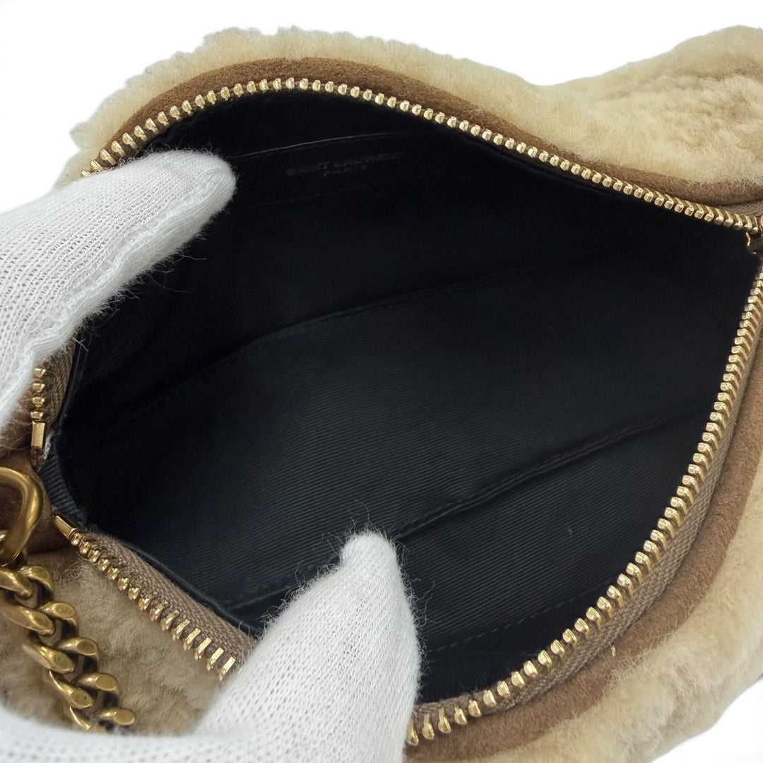 Excellent SAINT LAURENT PARIS Handbag Sado mini tube bag Mouton ChainShoulder