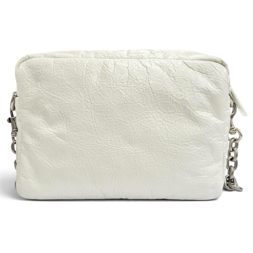 Excellent BALENCIAGA Shoulder Bag MONACO Monaco BBMetal Chain white Arena 806459