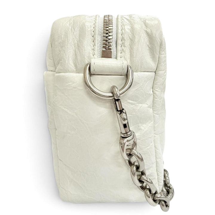 Excellent BALENCIAGA Shoulder Bag MONACO Monaco BBMetal Chain white Arena 806459