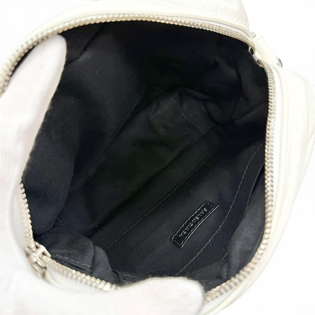 Excellent BALENCIAGA Shoulder Bag MONACO Monaco BBMetal Chain white Arena 806459