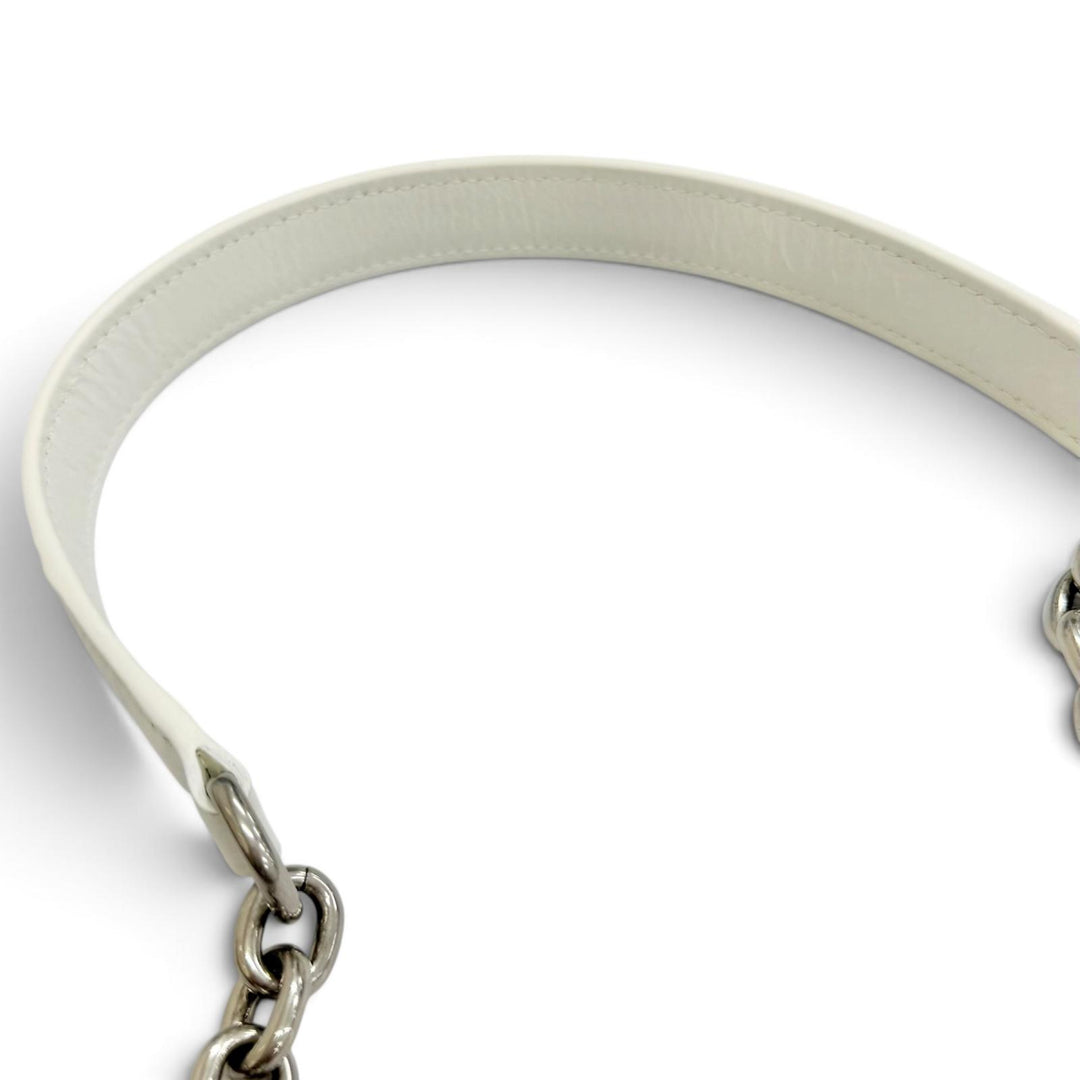 Excellent BALENCIAGA Shoulder Bag MONACO Monaco BBMetal Chain white Arena 806459