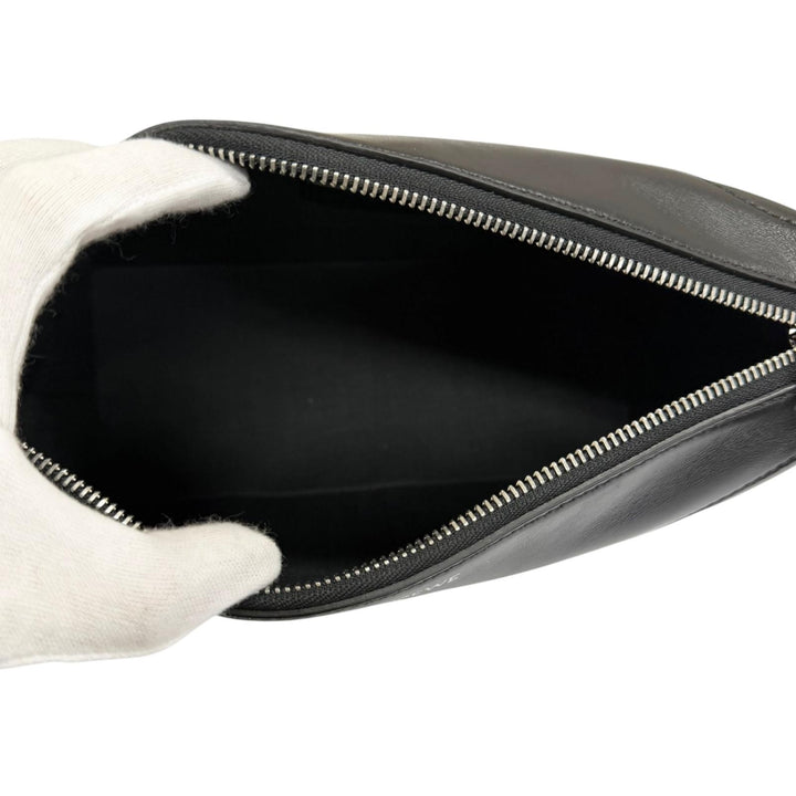 Excellent LOEWE Clutch bag PUZZLE FOLD Wash bag black shiny napa calf