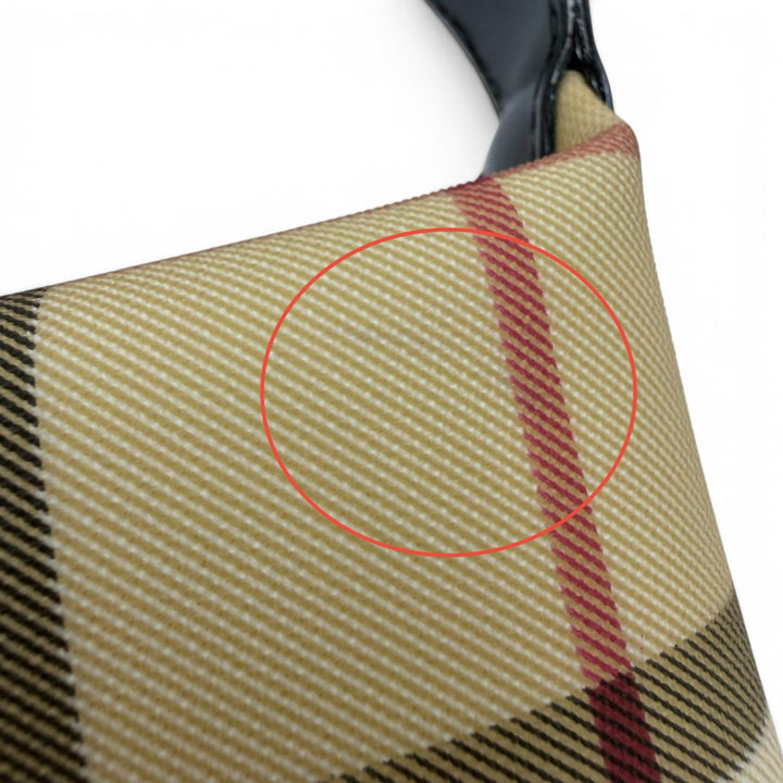 Great BURBERRY LONDON Handbag Nova Check Pattern with Leather Accents beige