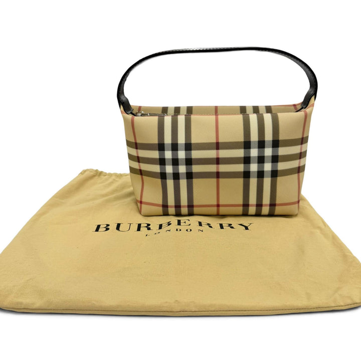 Great BURBERRY LONDON Handbag Nova Check Pattern with Leather Accents beige