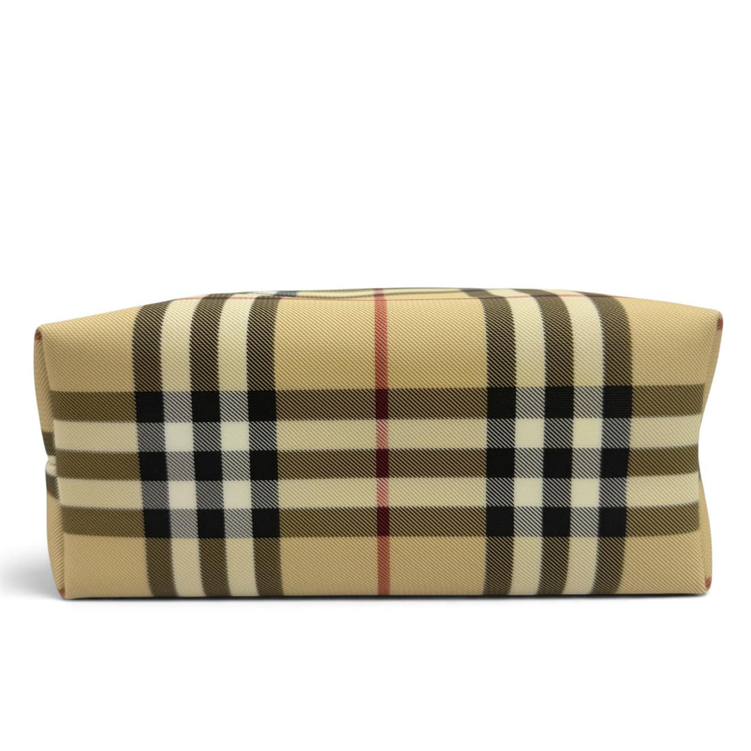 Great BURBERRY LONDON Handbag Nova Check Pattern with Leather Accents beige