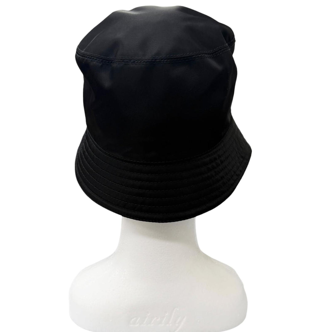 Excellent PRADA hat Re-Nylon Triangle Logo Bucket black