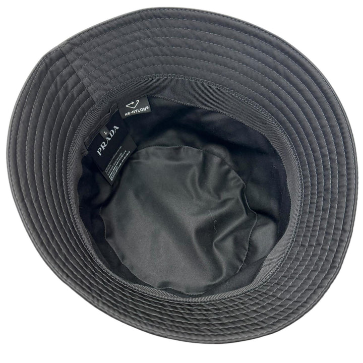 Excellent PRADA hat Re-Nylon Triangle Logo Bucket black
