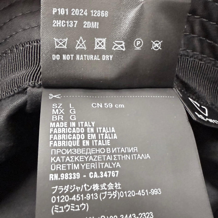Excellent PRADA hat Re-Nylon Triangle Logo Bucket black