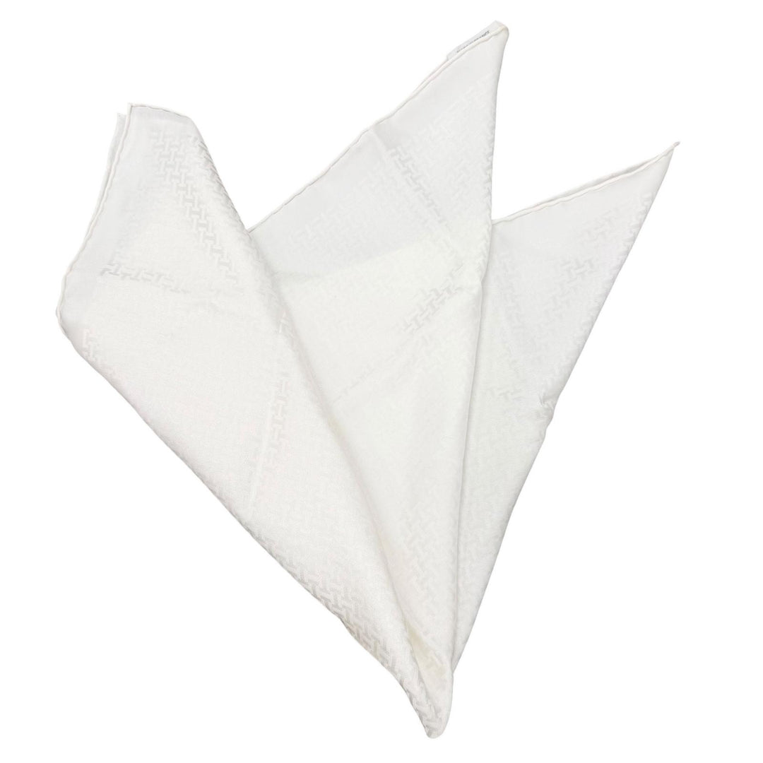Excellent HERMES handkerchief Upside Down All-over pattern pocket square white
