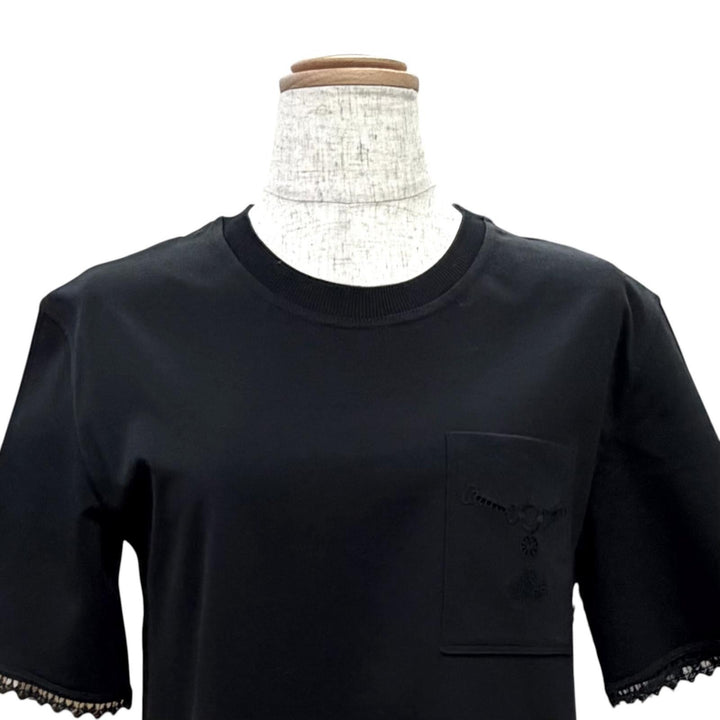 Excellent HERMES one piece Embroidered pocket flared dress PALEFROI 34 5H4505DC