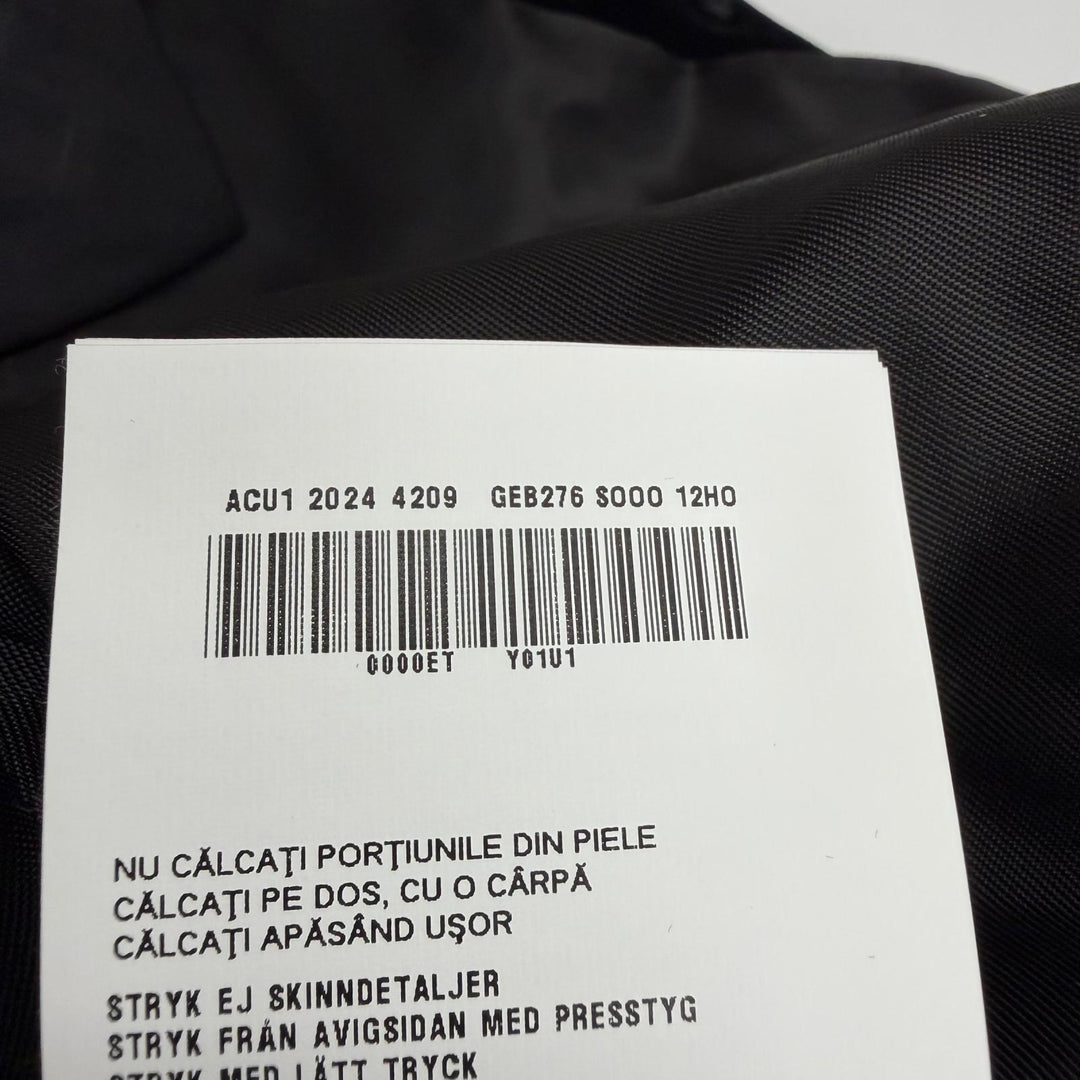 Great PRADA Jacket Triangle logo, triangular plate, velvet black cotton mens 46