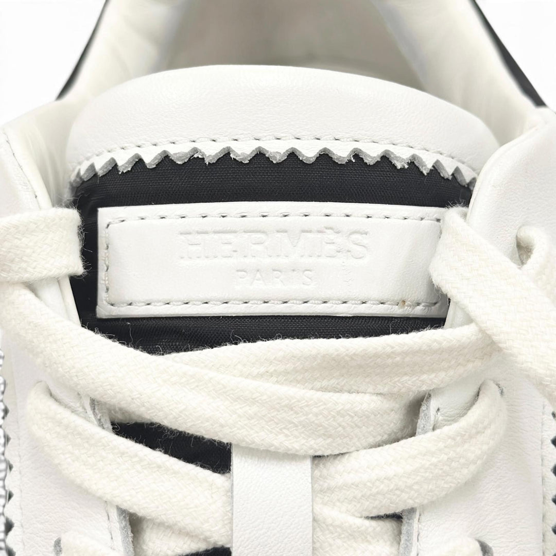 Great HERMES sneakers bouncing H logo, shark sole, two-tone black mens 41.5
