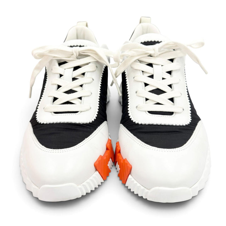 Great HERMES sneakers bouncing H logo, shark sole, two-tone black mens 41.5