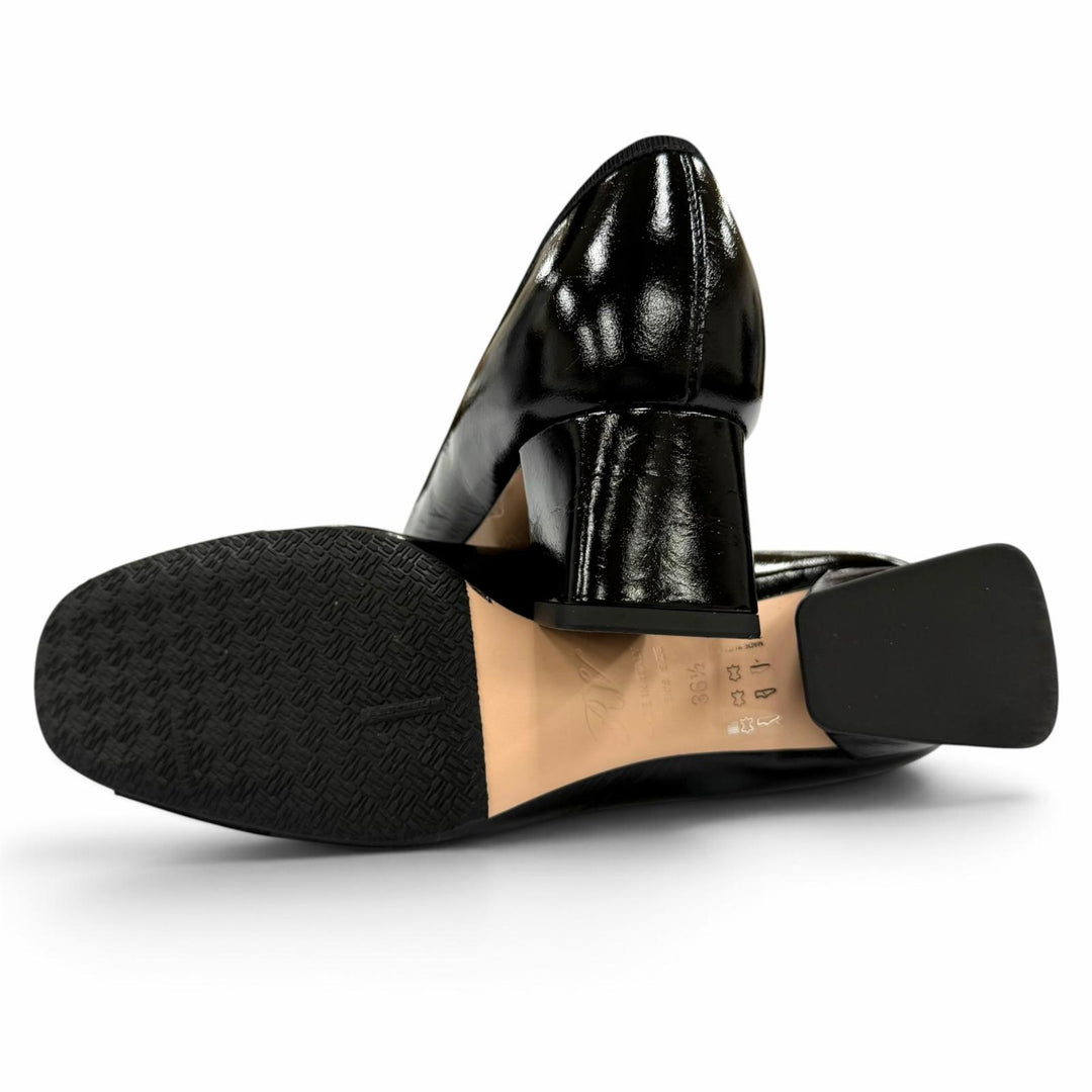 Excellent ROGER VIVIER pumps Tres Vivier Strass buckle leather black 36.5