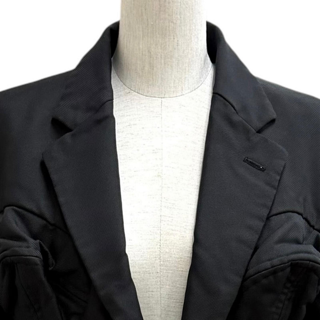 Great COMME des GARCONS coat BLACK ROSE Shirugen Swallowtail polyester S GJ-J018