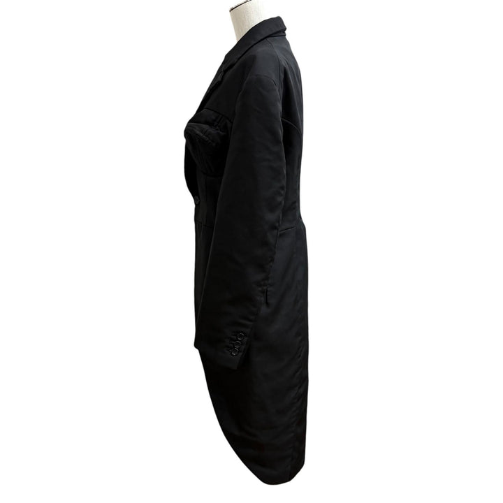 Great COMME des GARCONS coat BLACK ROSE Shirugen Swallowtail polyester S GJ-J018