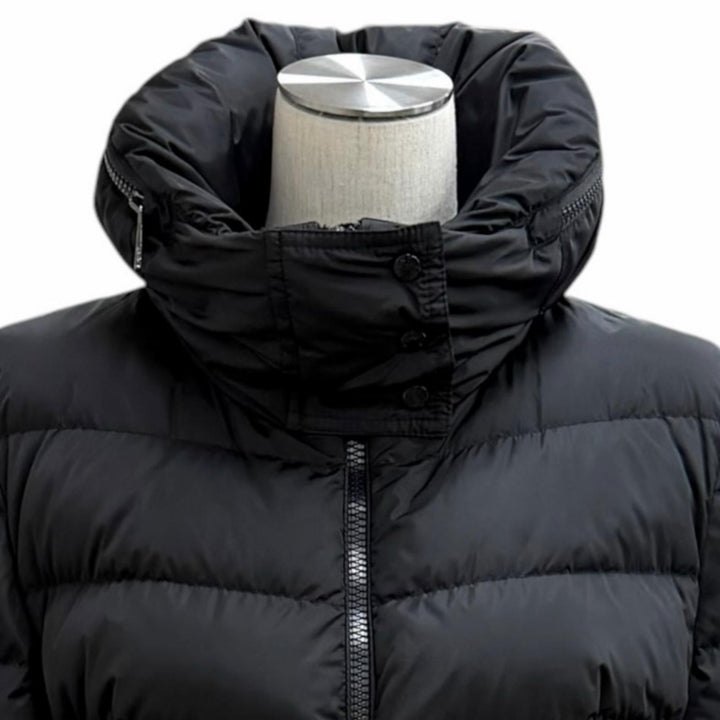 Great MONCLER down coat FLAMMETTE Logo patch and hood ZIP UP black Nylon Women 2