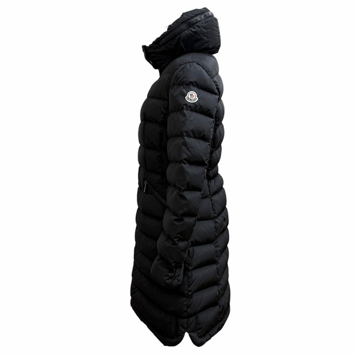 Great MONCLER down coat FLAMMETTE Logo patch and hood ZIP UP black Nylon Women 2