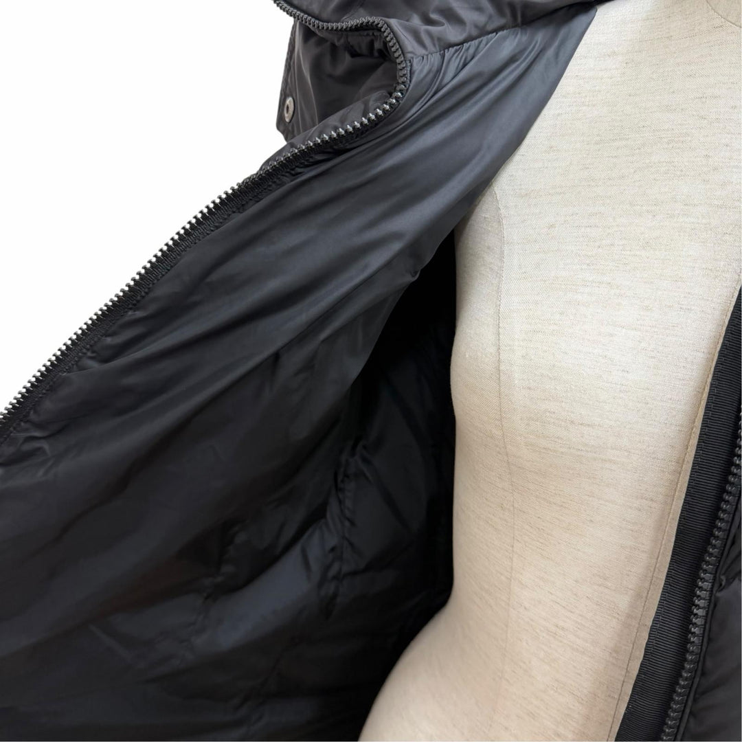 Great MONCLER down coat FLAMMETTE Logo patch and hood ZIP UP black Nylon Women 2
