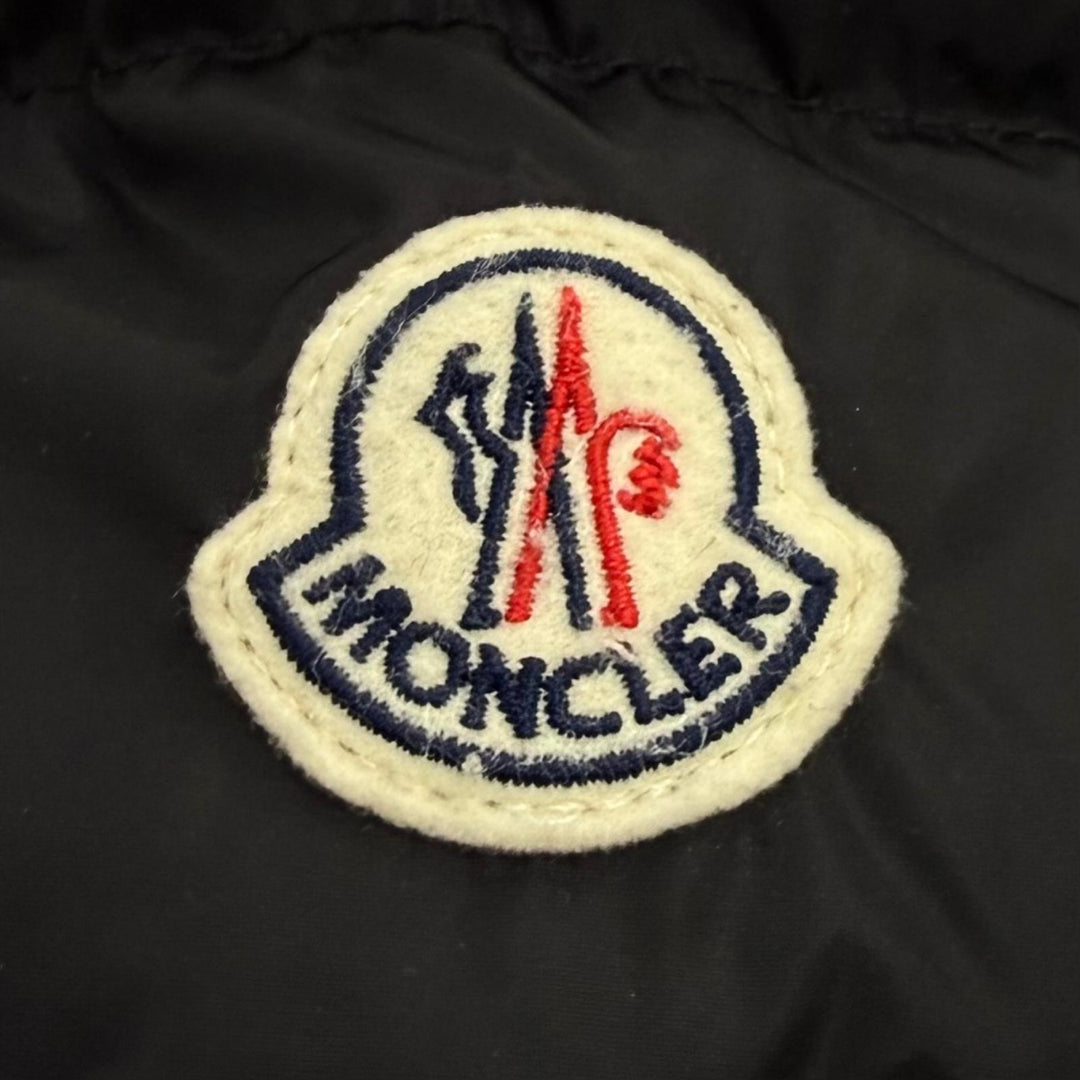 Great MONCLER down coat FLAMMETTE Logo patch and hood ZIP UP black Nylon Women 2