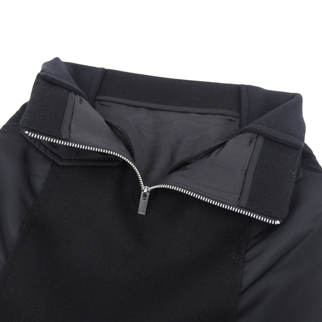 Excellent Sacai skirt Wool nylon panel black wool Women 0 24-07332