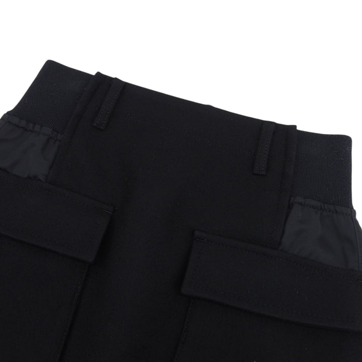 Excellent Sacai skirt Wool nylon panel black wool Women 0 24-07332
