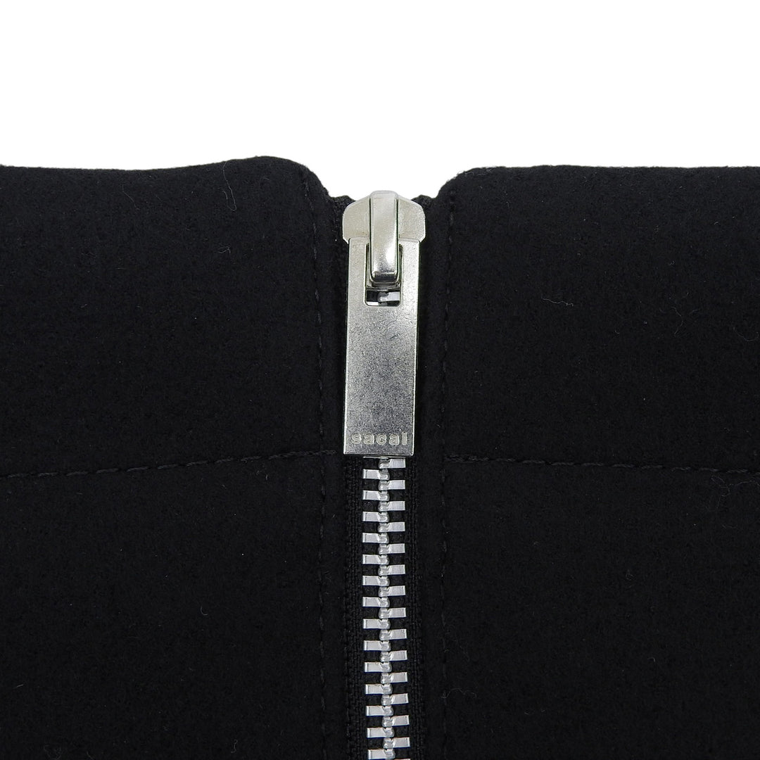 Excellent Sacai skirt Wool nylon panel black wool Women 0 24-07332