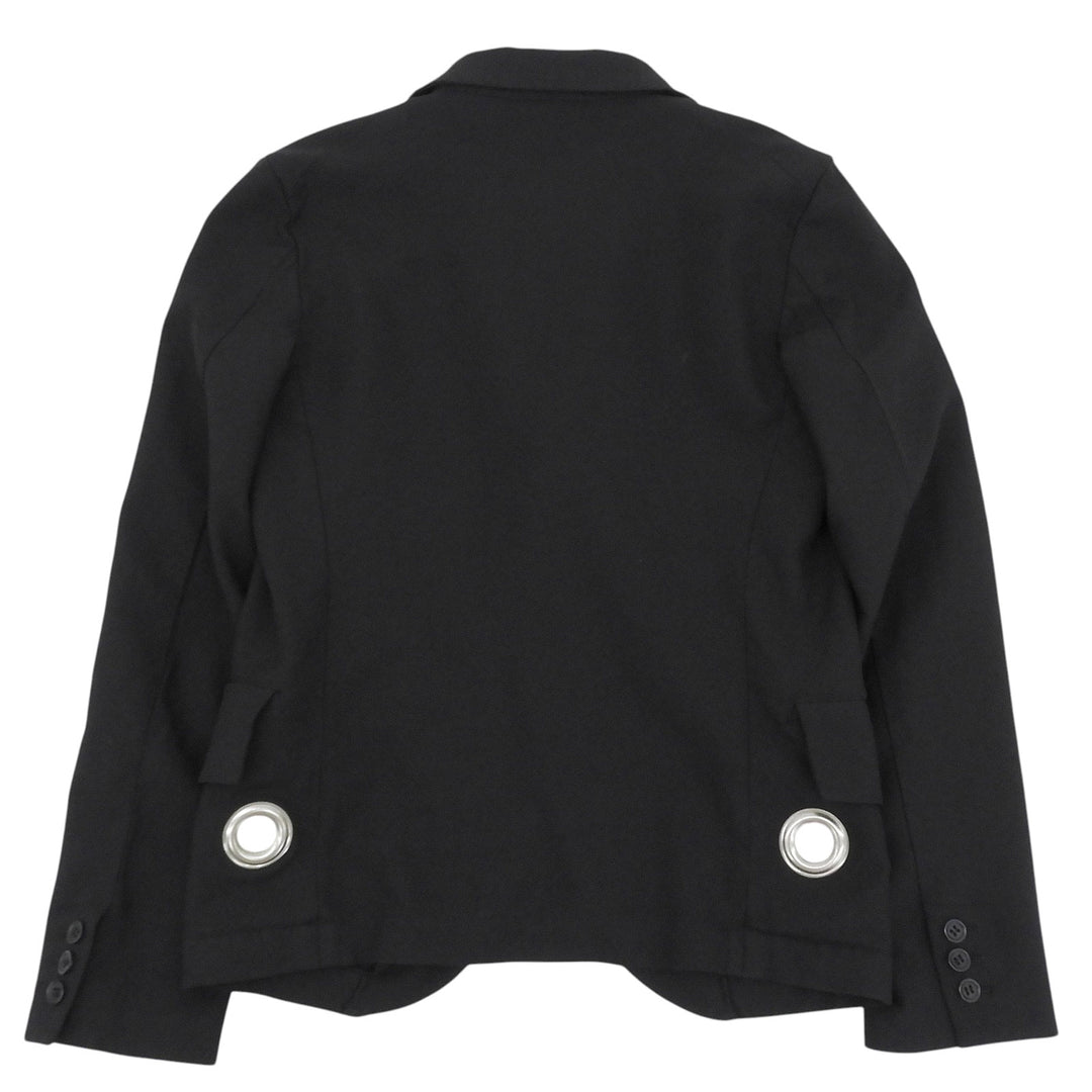 Great BLACK COMME des GARCONS tailored jacket Eyelet black polyester XS 1A-J002