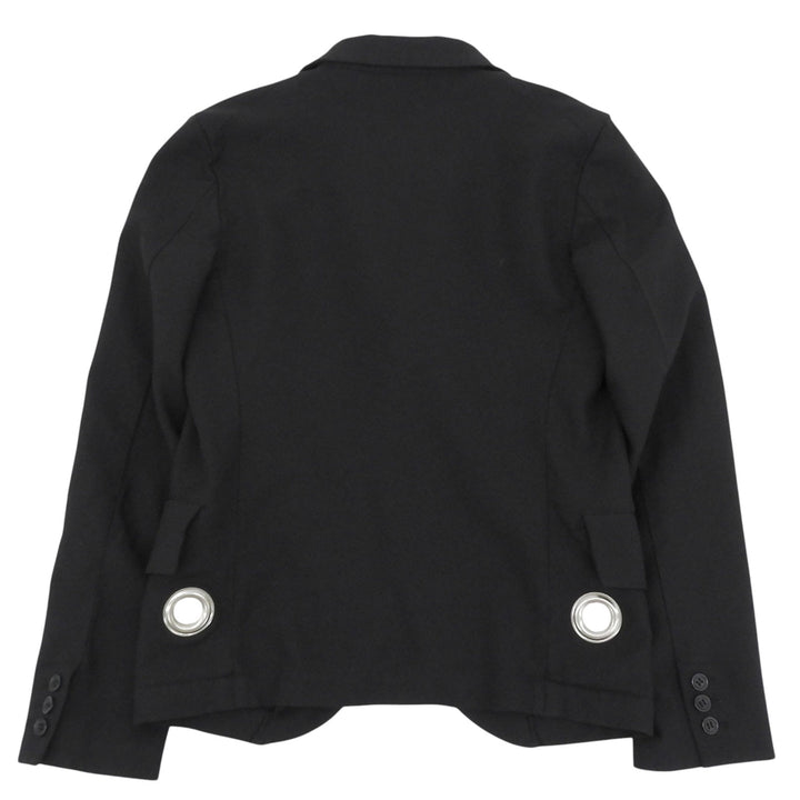 Great BLACK COMME des GARCONS tailored jacket Eyelet black polyester XS 1A-J002