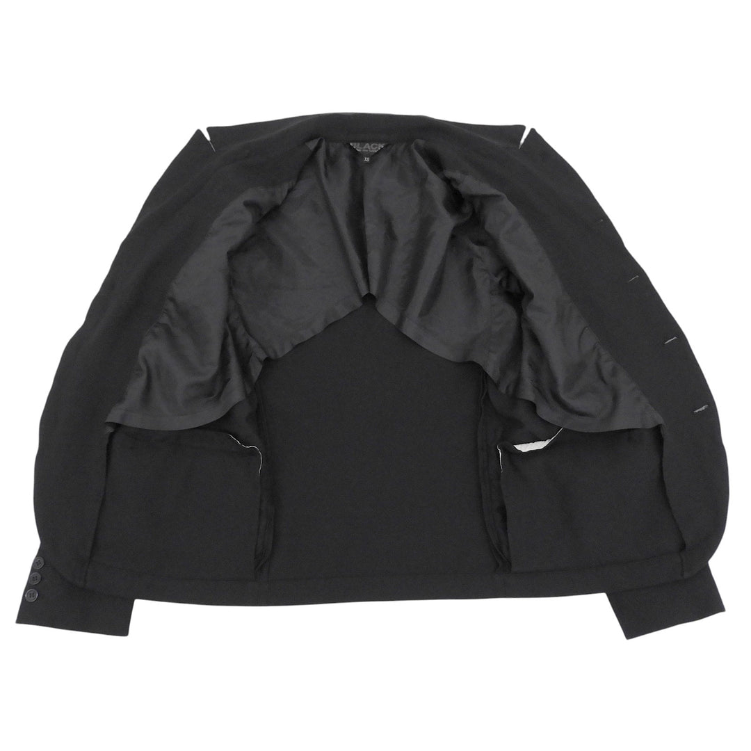 Great BLACK COMME des GARCONS tailored jacket Eyelet black polyester XS 1A-J002