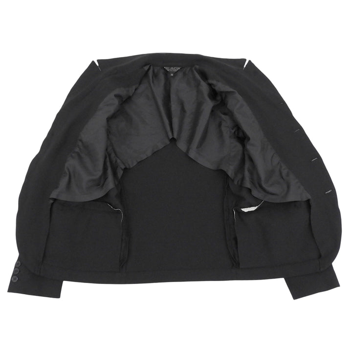 Great BLACK COMME des GARCONS tailored jacket Eyelet black polyester XS 1A-J002