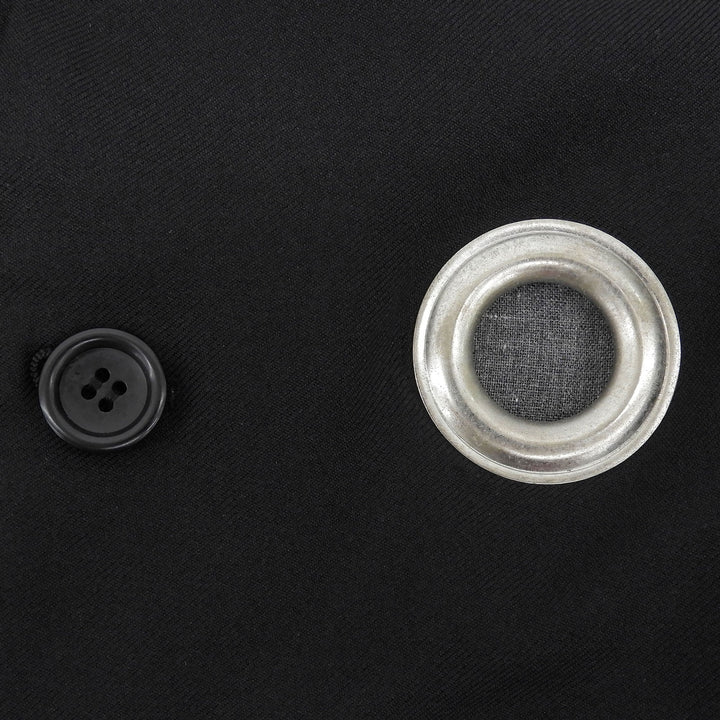 Great BLACK COMME des GARCONS tailored jacket Eyelet black polyester XS 1A-J002
