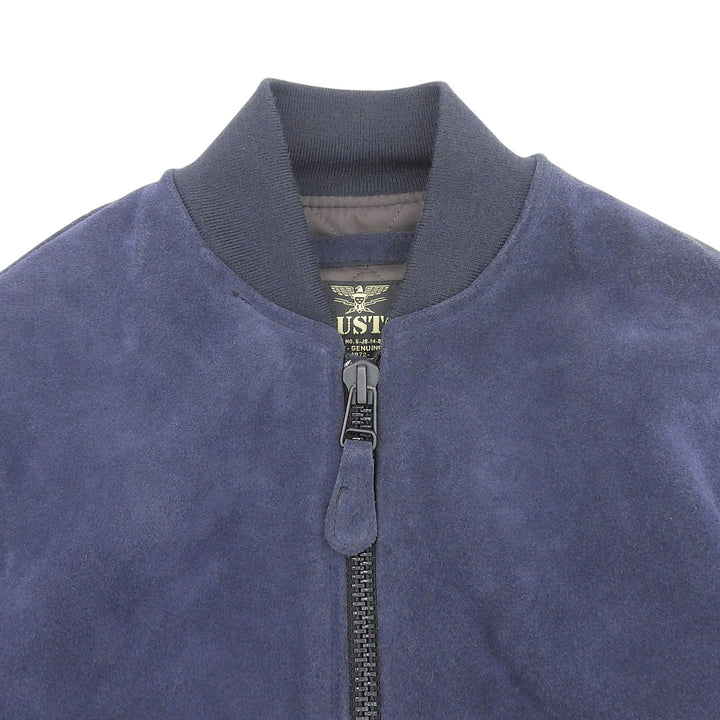 Very Good HOUSTON Jacket Single-zip cow sude MA-1 jacket Navy Cowhide S 8211