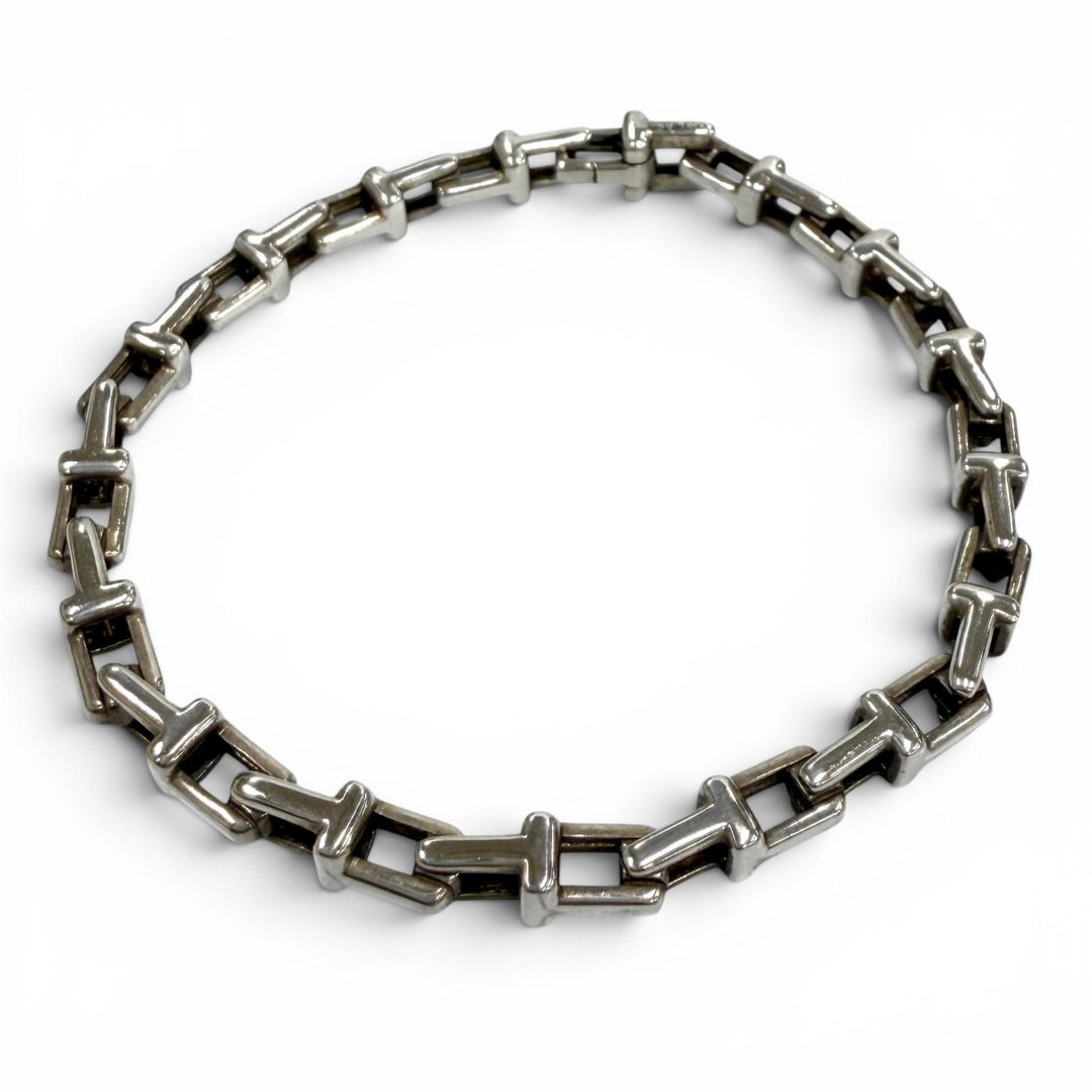 Great TIFFANY&Co. bracelet T Narrow Chain Silver AG925 Women
