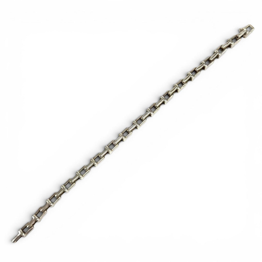 Great TIFFANY&Co. bracelet T Narrow Chain Silver AG925 Women