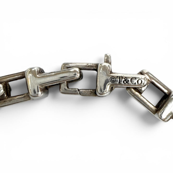 Great TIFFANY&Co. bracelet T Narrow Chain Silver AG925 Women