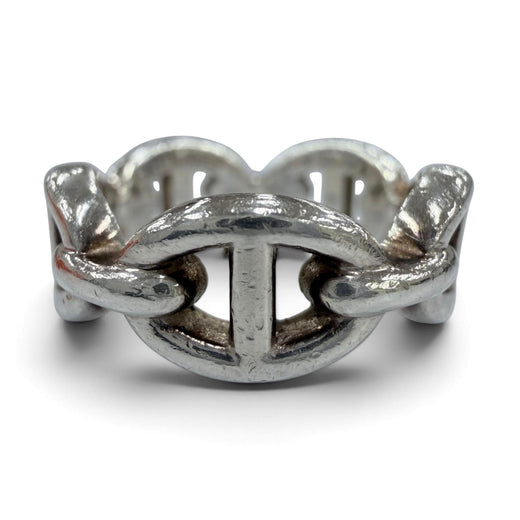 Very Good HERMES Ring ring Enchene PM ChÃ©ne Dunkel Silver AG925 Women
