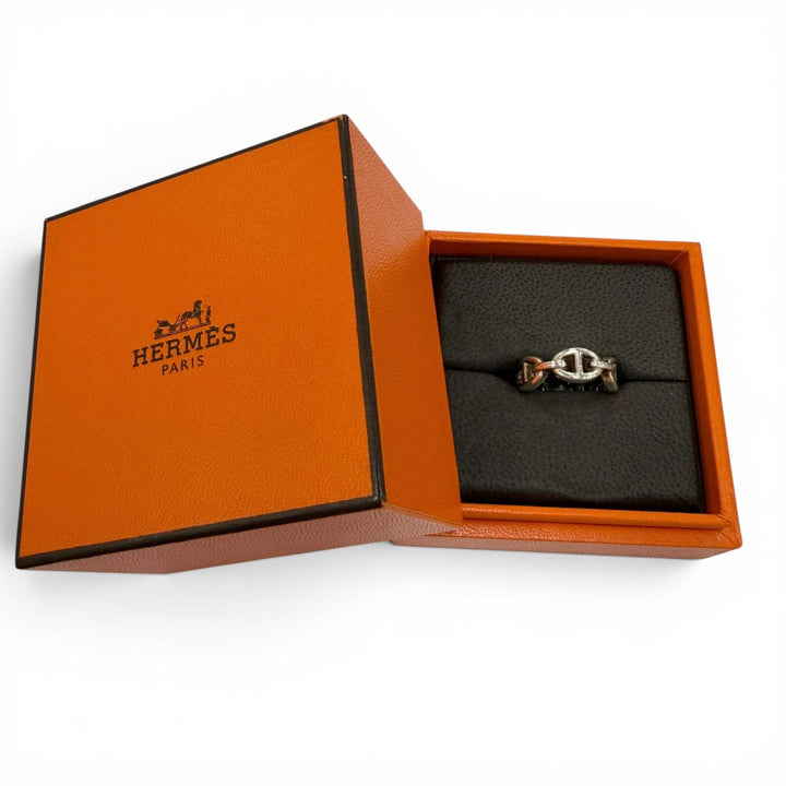 Very Good HERMES Ring ring Enchene PM ChÃ©ne Dunkel Silver AG925 Women