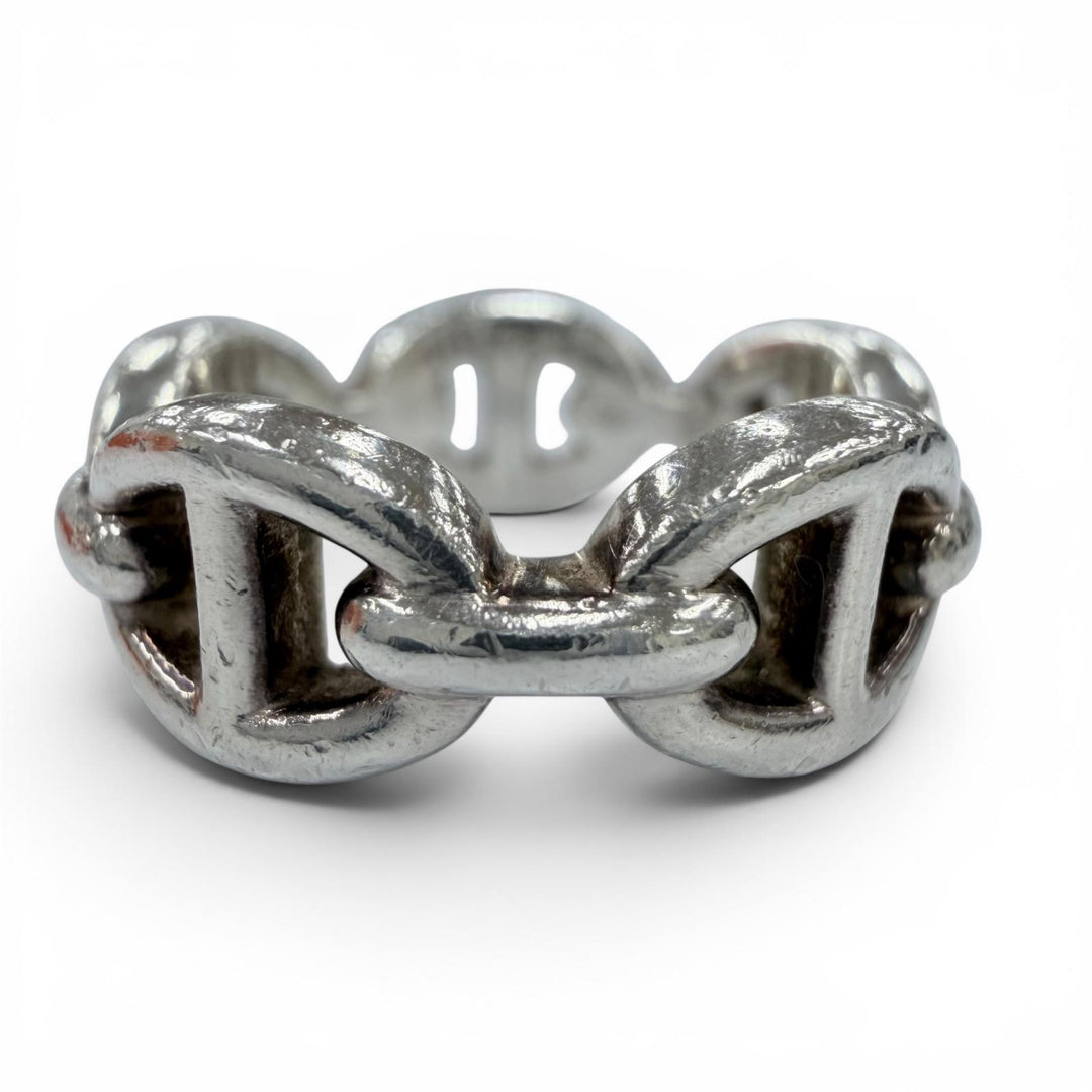 Very Good HERMES Ring ring Enchene PM ChÃ©ne Dunkel Silver AG925 Women